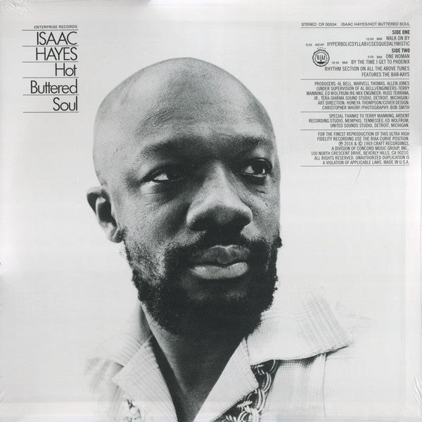 Isaac Hayes - Hot Buttered Soul (1969) - New LP Record 2018 Enterprise/Craft USA 180 gram Vinyl - Soul / Funk - Shuga Records