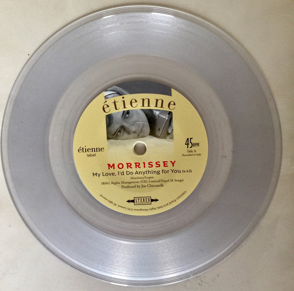 Morrissey - My Love, I'd Do Anything for You / Are You Sure Hank Done It This Way? (Live) - New 7" Vinyl 2018 BMG Pressing on Clear Vinyl - Indie Rock - Shuga Records