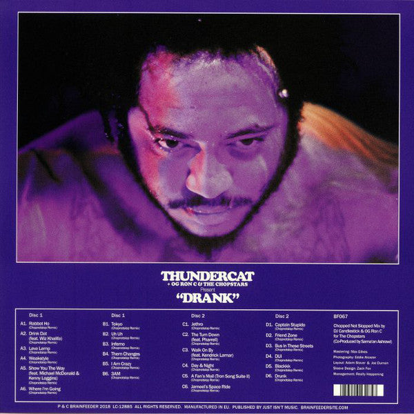 Thundercat + OG Ron C & The Chopstars ‎– Drank - New 2 LP Record 2018 Brainfeeder Europe Import Purple Vinyl & Download - Hip Hop / Funk / Jazz - Shuga Records