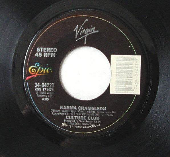 Culture Club - Karma Chameleon / That's The Way (I'm Only Trying To Help You) VG+ 7" Single 45rpm 1983 Epic Records USA Synth-pop