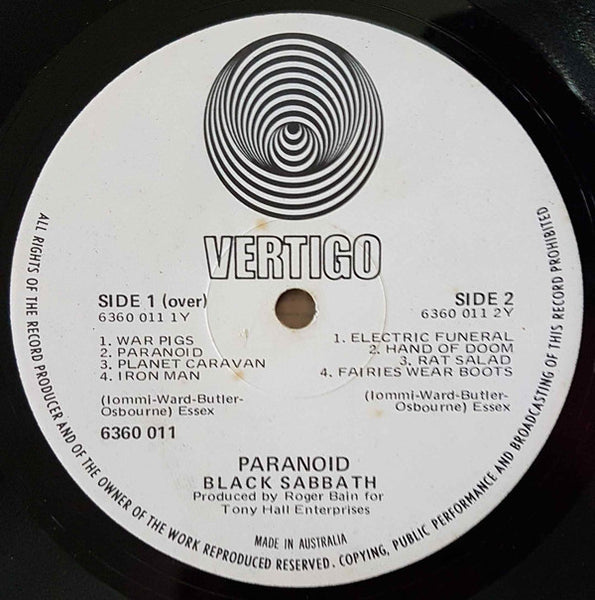 Black Sabbath ‎– Paranoid - VG+ Lp Record 1970 Vertigo Australia Import Original Vinyl - Hard Rock / Heavy Metal - Shuga Records