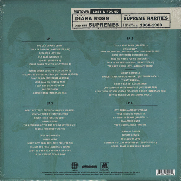 Diana Ross And The Supremes ‎– Supreme Rarities: Motown Lost & Found (1960-1969) - New 4 LP Record Box Set 2018 Third Man USA Vinyl  - Soul / Rhythm & Blues - Shuga Records