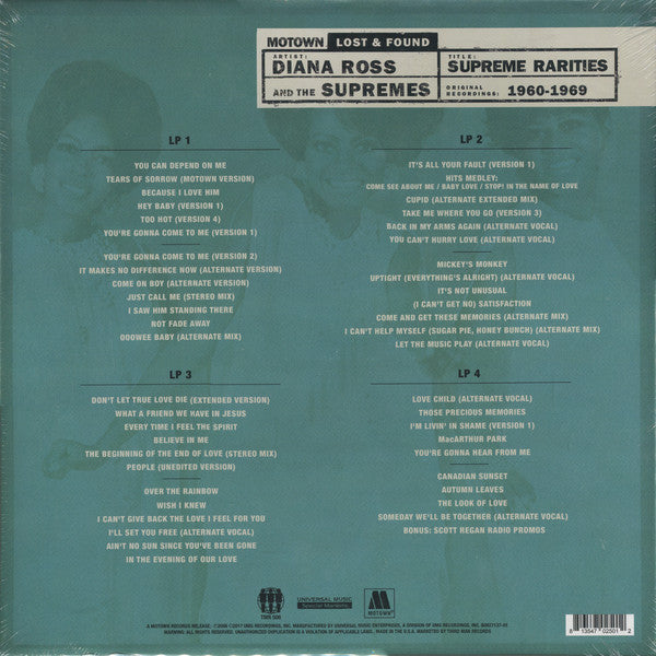 Diana Ross And The Supremes ‎– Supreme Rarities: Motown Lost & Found (1960-1969) - New 4 LP Record Box Set 2018 Third Man USA Vinyl  - Soul / Rhythm & Blues