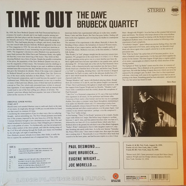 The Dave Brubeck Quartet ‎– Time Out (1959) - New LP Record 2018 WaxTime Europe180 gram Orange Stereo Vinyl - Jazz / Bop - Shuga Records