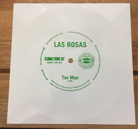 Las Rosas – Tax Man - New 7" Single Record Store Day 2018 Greenway RSD Flexi-disc White Vinyl - Rock