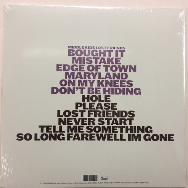 Middle Kids ‎– Lost Friends - New LP Record 2018 Domino USA Vinyl - Alternative Rock - Shuga Records