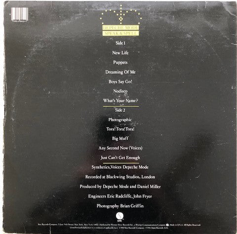 Depeche Mode – Speak & Spell - VG+ LP Record 1981 Sire USA Vinyl - Synth-pop / Pop Rock - Shuga Records