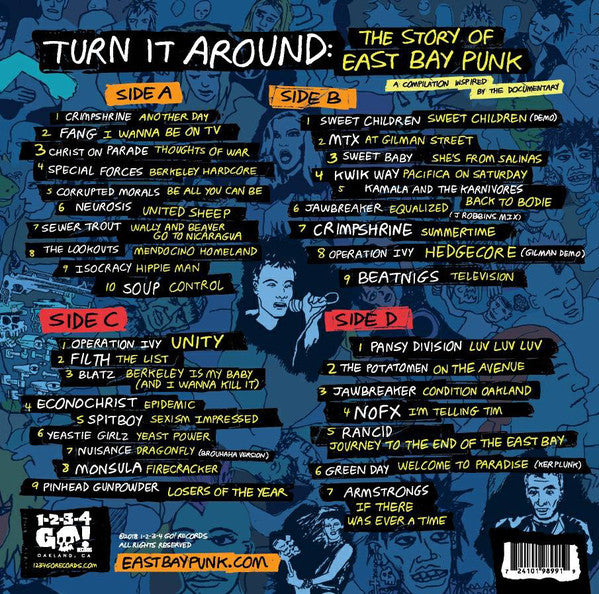 Various ‎– Turn It Around: The Story Of East Bay Punk - New 2 LP Record 2018 USA 1-2-3-4 Go! Blue Vinyl - Punk - Shuga Records