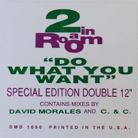 2 In A Room ‎– Do What You Want - VG+ 2x 12" Single Record 1990 USA Promo Vinyl - House