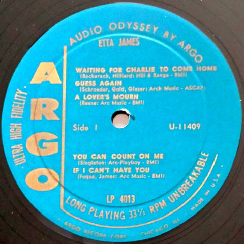 Etta James – Etta James - VG- LP Record 1962 Argo USA Mono Original Vinyl (NO OG COVER) - Soul / Rhythm & Blues