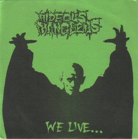 Hideous Mangleus – We Live... ...You Sleep - Mint- 7" EP Record 1990 Thrash France Vinyl & Insert - Grindcore / Death Metal