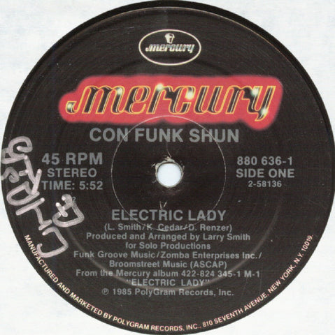 Con Funk Shun – Electric Lady - VG+ 12" USA 1985 - Funk/Disco