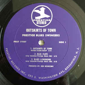 The Prestige Blues-Swingers ‎– Outskirts Of Town (1958) - VG+ LP Record 1970 Prestige USA Vinyl - Jazz - Shuga Records