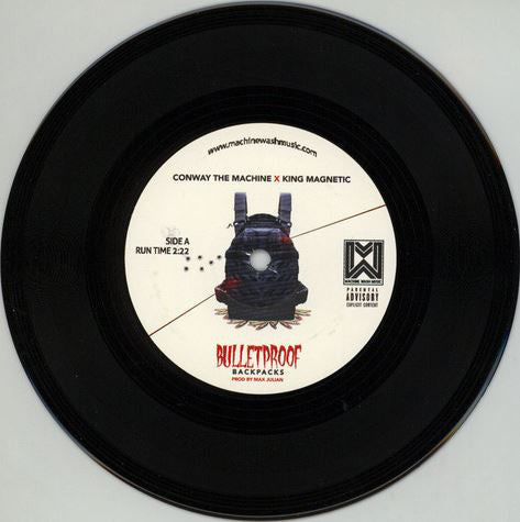 Conway The Machine x King Magnetic / Recognize Ali / Max Julian - Bulletproof Backpacks / Recognize Trill - New 7" Single Record 2019 Machine Wash USA Vinyl - Hip Hop / Boom Bap - Shuga Records