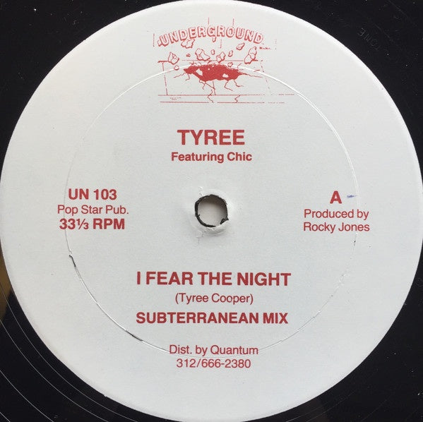 Tyree Featuring Chic – I Fear The Night - VG+ 12" Single Record 1986 Underground USA Vinyl - Chicago House