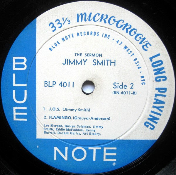 Jimmy Smith – The Sermon! - VG LP Record 1959 Blue Note USA Mono 47 West 63rd Vinyl - Jazz / Hard Bop - Shuga Records