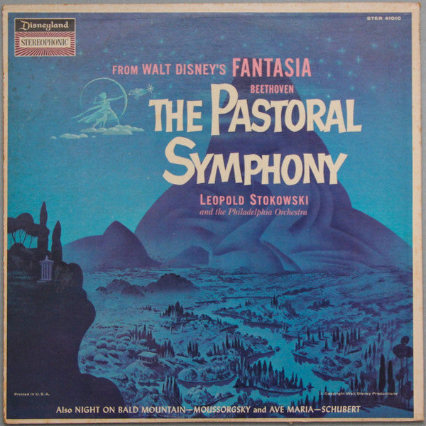Leopold Stokowski And Philadelphia Orchestra* ‎– From Walt Disney's Fantasia: Night On Bald Mountain / The Pastoral Symphony - VG+ Lp Record 1959 Disneyland USA Stereo Vinyl - Classical / Romantic