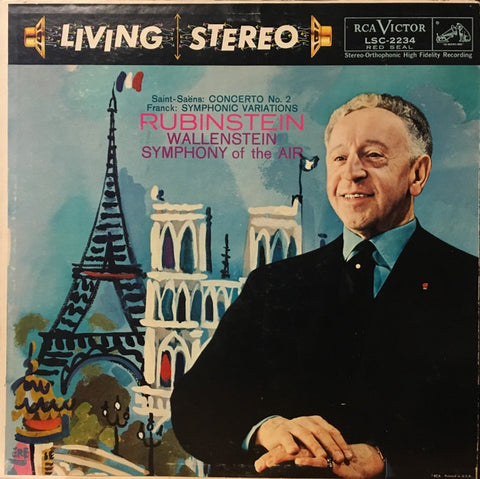 Artur Rubinstein, Wallenstein – Saint-Saëns - Concerto No. 2 / Franck -Symphonic Variations - VG+ LP Record 1958 RCA Living Stereo White Dog Lable Vinyl - Classical