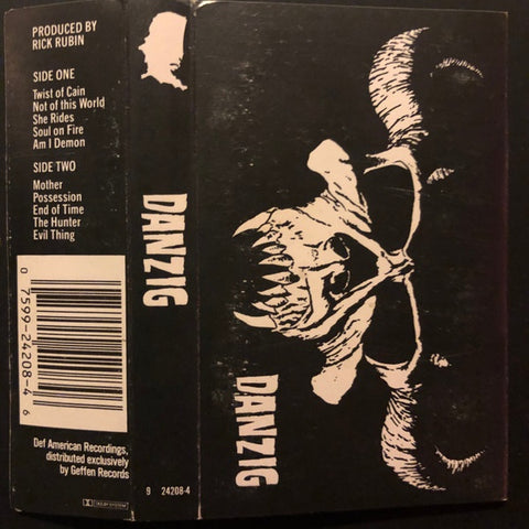 Danzig – Danzig - VG+ Cassette 1988 Def American USA Clear SR Tape - Rock / Heavy Metal