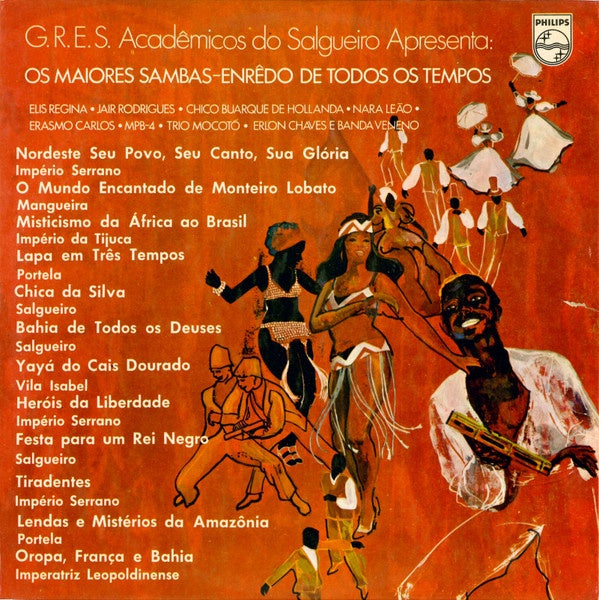 G.R.E.S. Acadêmicos Do Salgueiro, Various – Os Maiores Sambas-Enrêdo De Todos Os Tempos (1971) - VG+ LP Record 1987 Philips Brazil Vinyl - Latin / Samba / Batucada