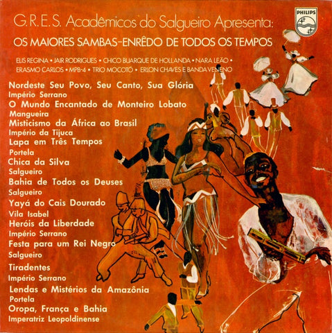 G.R.E.S. Acadêmicos Do Salgueiro, Various – Os Maiores Sambas-Enrêdo De Todos Os Tempos (1971) - VG+ LP Record 1987 Philips Brazil Vinyl - Latin / Samba / Batucada