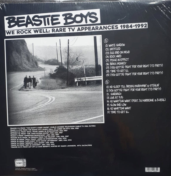Beastie Boys ‎– We Rock Well - Rare TV Appearances 1984-1992 - New LP Record 2021 TV Party Europe Clear Vinyl - Hip Hop - Shuga Records