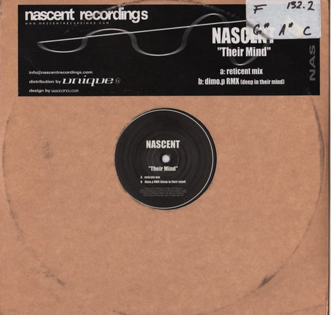 Nascent – Their Mind - New 12" Single Record 2002 Nascent UK Vinyl - Progressive House / Tech House