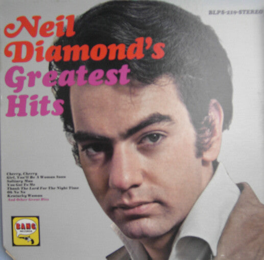 Neil Diamond - Neil Diamond's Greatest Hits - VG+ LP Record 1968 Bang USA Stereo Original Vinyl - Pop Rock - Shuga Records