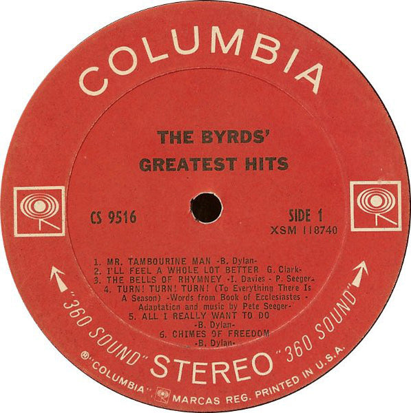 The Byrds ‎– The Byrds' Greatest Hits (1967) - VG+ LP Record 1975 USA Columbia USA - Classic Rock /Pop Rock - Shuga Records