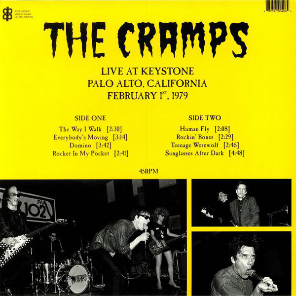 The Cramps ‎– Live At Keystone Palo Alto California February 1st 1979 - New LP Record 2018 DBQP Europe Import Vinyl - Rockabilly / Psychobilly / Garage Rock / Punk - Shuga Records