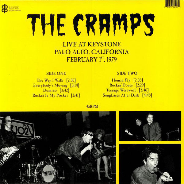 The Cramps ‎– Live At Keystone Palo Alto California February 1st 1979 - New LP Record 2018 DBQP Europe Import Vinyl - Rockabilly / Psychobilly / Garage Rock / Punk