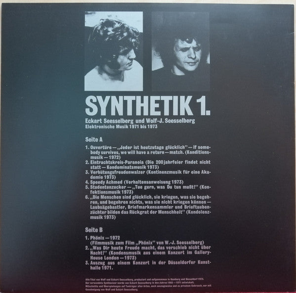Seesselberg – Synthetik 1. - Mint- LP Record 1974 Private Press Germany Vinyl - Electronic / Abstract / Experimental / Minimal