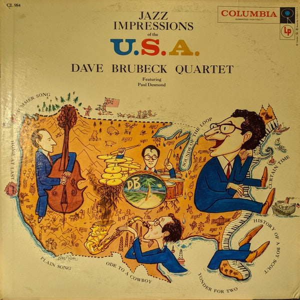 The Dave Brubeck Quartet – Jazz Impressions Of The U.S.A. - VG+ LP Record 1957 Columbia USA Mono 6 eye Vinyl - Jazz / Bop - Shuga Records