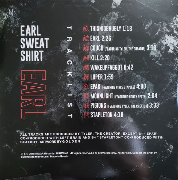 Earl Sweatshirt ‎– Earl (2010) - New Lp Record 2020 Europe Random Color Vinyl - Hip Hop - Shuga Records