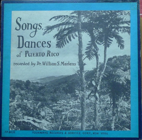 Various – Songs And Dances Of Puerto Rico - VG LP Record 1956 Folkways USA Vinyl & Booklet - World / Latin