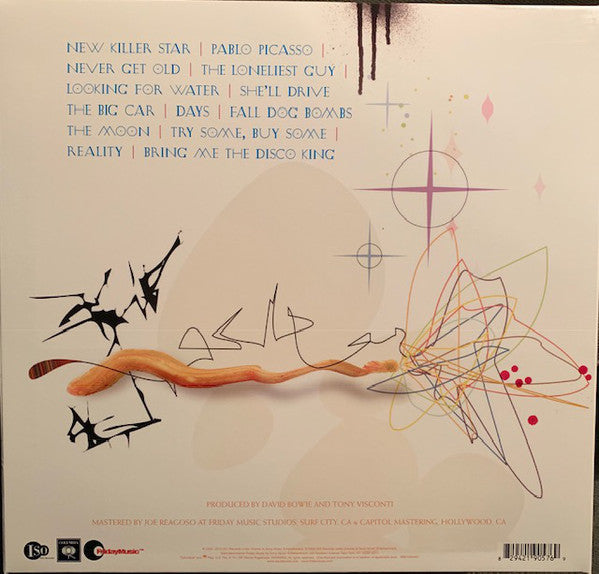 David Bowie - Reality (2003) - New LP Record 2019 CBS/Friday Music USA Clear With Blue & Gold Swirl 180 gram Vinyl - Alternative Rock / Art Rock - Shuga Records