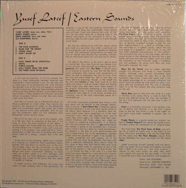 Yusef Lateef - Eastern Sounds (1961) - New LP 2018 Prestige/Original Jazz Classics USA Vinyl - Jazz / Soul-Jazz / Modal - Shuga Records