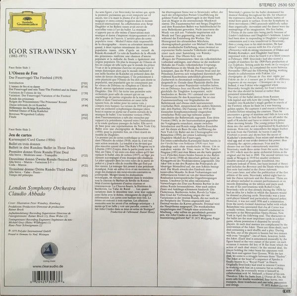 Igor Strawinsky — London Symphony Orchestra · Claudio Abbado – Der Feuervogel (Firebird) · Jeu De Cartes (1975) - New LP Record 2009 Clearaudio/Deutsche Grammophon Germany Import 180 gram Audiophile Vinyl - Classical - Shuga Records