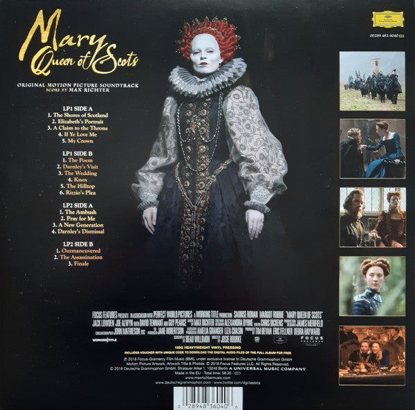 Max Richter - Mary Queen Of Scots (Original Motion Picture) - New 2 LP Record 2019 Deutsche Grammophon Europe Import 180 gram Vinyl - Soundtrack - Shuga Records
