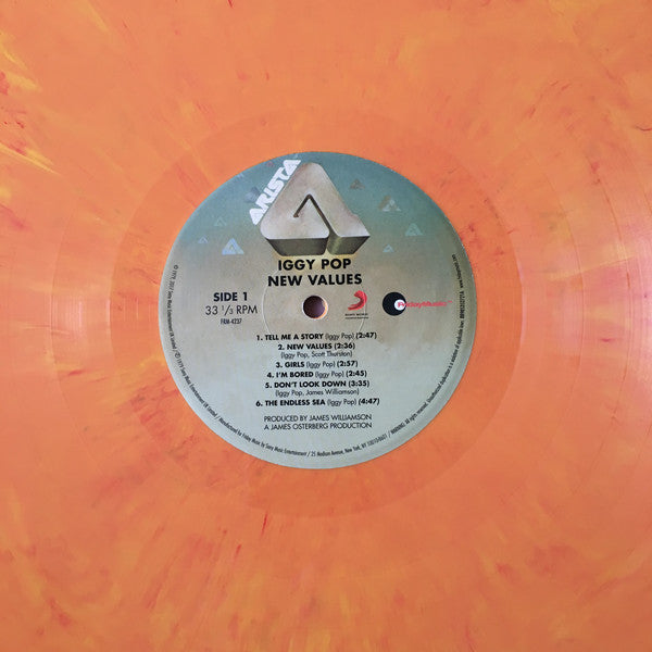 Iggy Pop ‎– New Values (1979) - Mint- LP Record 2019 Arista Friday Music 180 gram Orange Vinyl & Poster - Garage Rock / Glam Rock