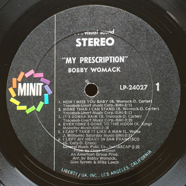 Bobby Womack – My Prescription - VG LP Record 1970 Minit USA Vinyl - Soul / Rhythm & Blues