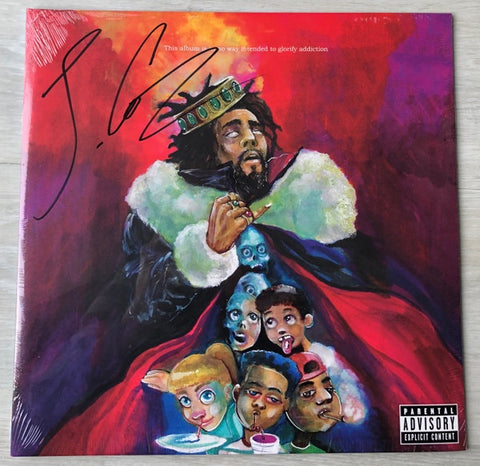 Signed / Autographed - J. Cole – KOD - Mint- LP Record 2019 Dreamville Roc Nation Red Mix Vinyl - Hip Hop