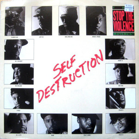 The Stop The Violence Movement ‎– Self Destruction - VG+ 12" Single Recordf 1989 USA - Hip Hop