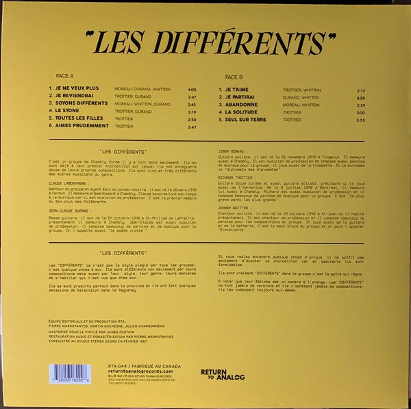 Les Différents ‎– Les Différents (1967) - New LP Record 2019 Return To Analog Canada Import Vinyl & Numbered - Garage Rock / Beat / Mod