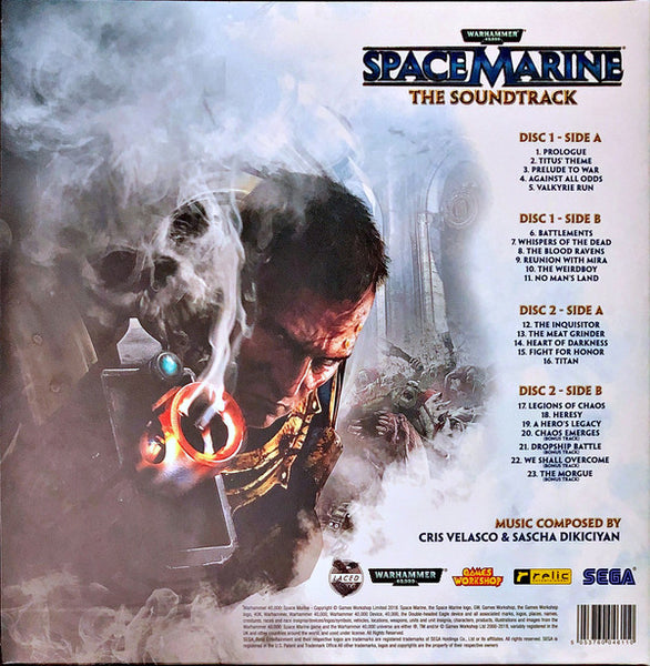 Cris Velasco And Sascha Dikiciyan ‎– Warhammer 40,000: Space Marine - The Soundtrack - New 2 LP Record 2019 Laced Europe Import Blue & White 180 gram Vinyl - Video Game Music / Soundtrack - Shuga Records