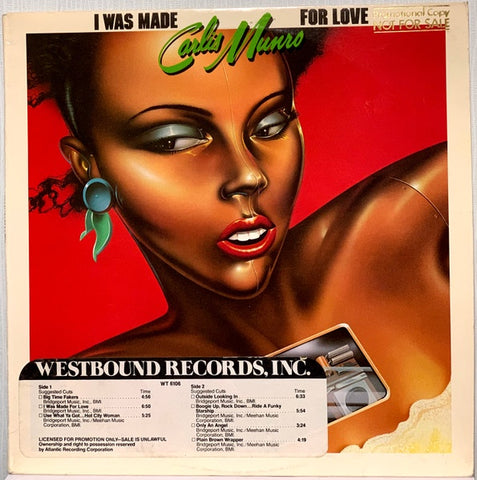 Carlis Munro – I Was Made For Love - Mint- LP Record 1979 Westbound USA Promo Vinyl - Disco / Funk