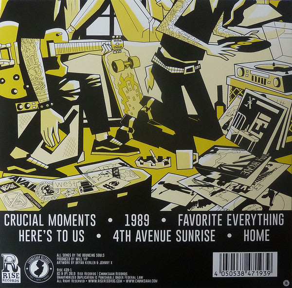 The Bouncing Souls – Crucial Moments - New EP Record 2019 Rise Clear With Black & Yellow Splatter Vinyl - Punk - Shuga Records