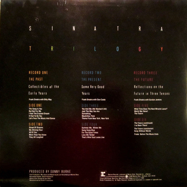 Frank Sinatra – Trilogy: Past, Present & Future - VG+ 3 LP Record 1980 Reprise USA Vinyl - Jazz / Pop / Vocal - Shuga Records