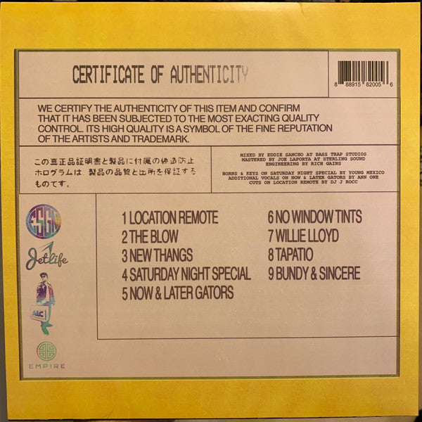 Curren$y, Freddie Gibbs, Alchemist – Fetti - Mint- LP Record Store Day 2019 ESGN Empire Yellow Vinyl - Hip Hop - Shuga Records