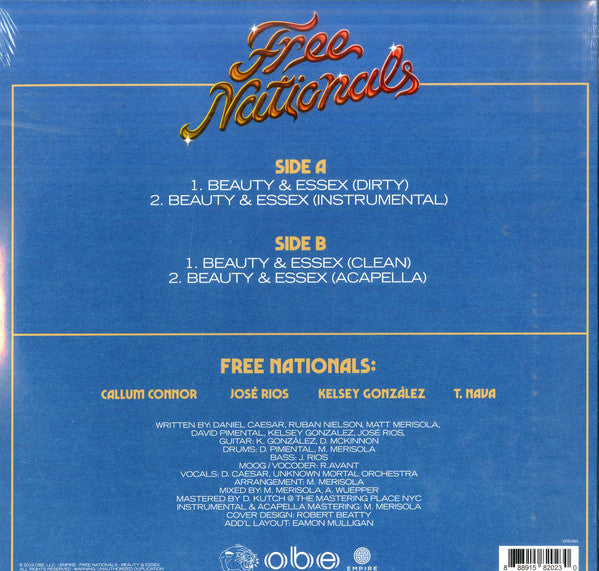 Free Nationals Featuring Daniel Caesar & Unknown Mortal Orchestra ‎– Beauty & Essex - New 12" Single Record Store Day 2019 Empire USA Vinyl - Neo Soul / Hip Hop / Funk - Shuga Records